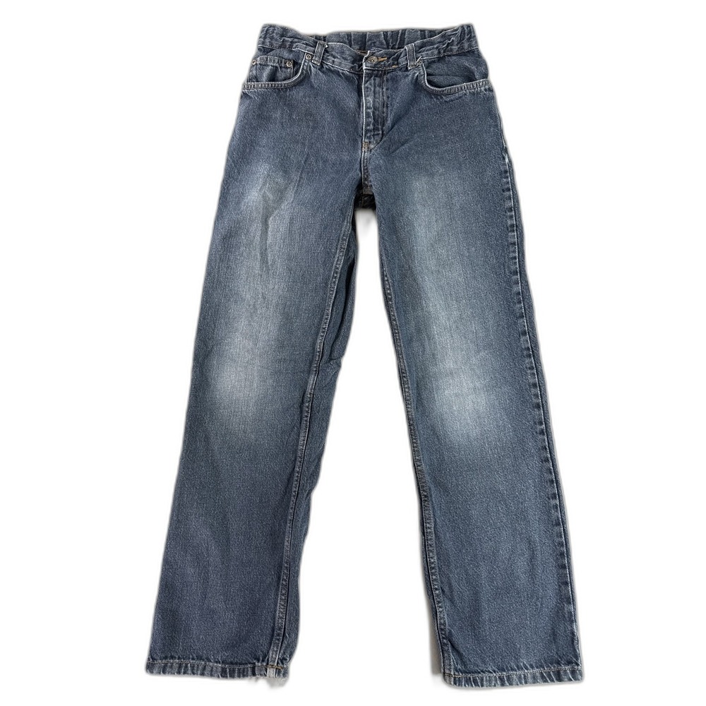 Faded Glory Straight Leg Jeans 16 Blue Distressed Cotton Organic Regular